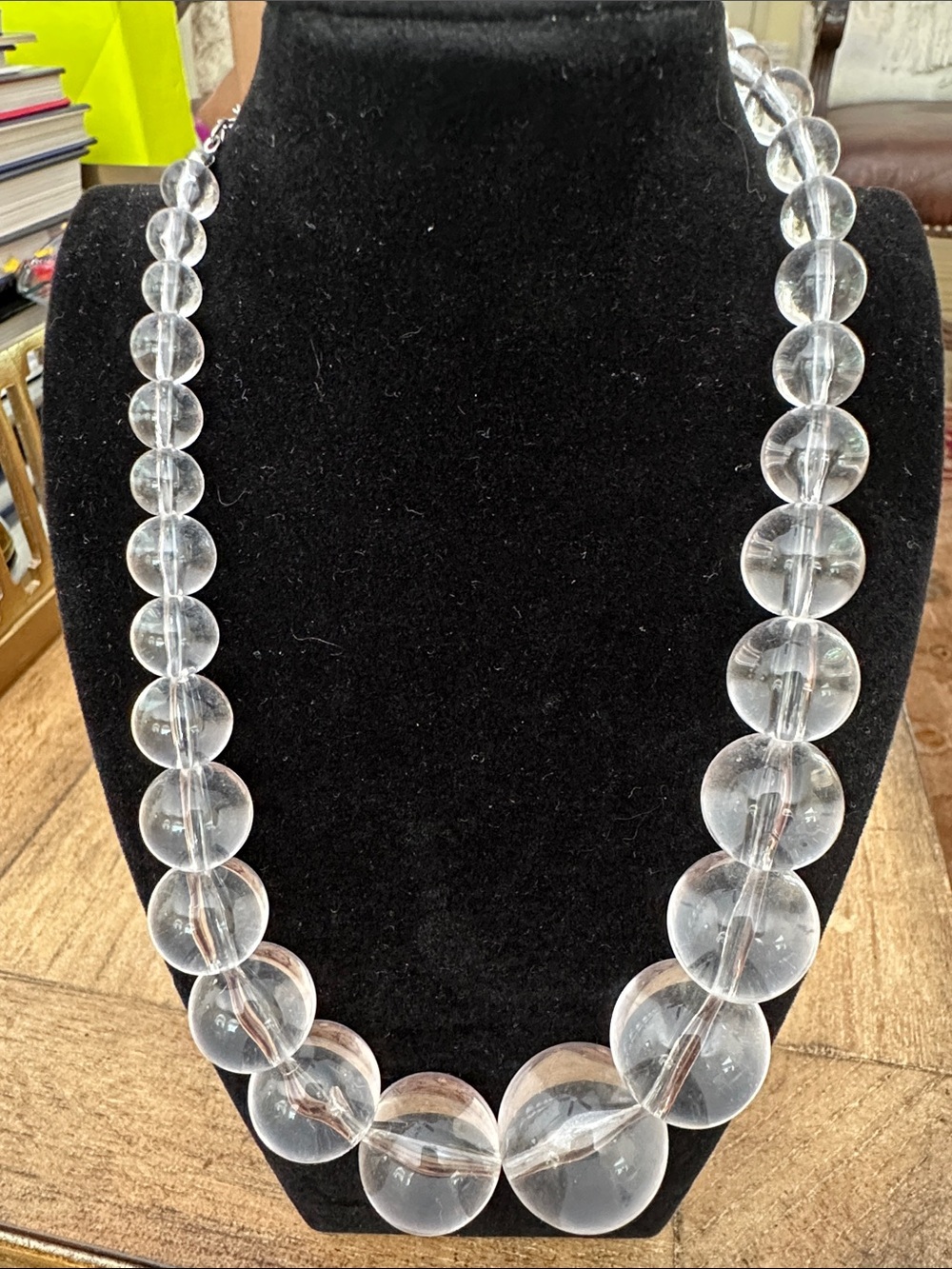 Clear Beaded Statement Necklace for Women